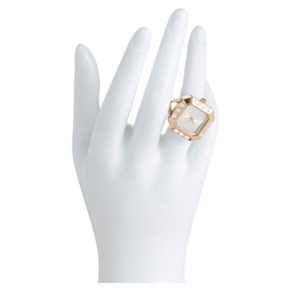 INVICTA Women's Mini Angel Lady Stainless Steel Gold Silver Dial Ring Watch - Picture 2 of 4